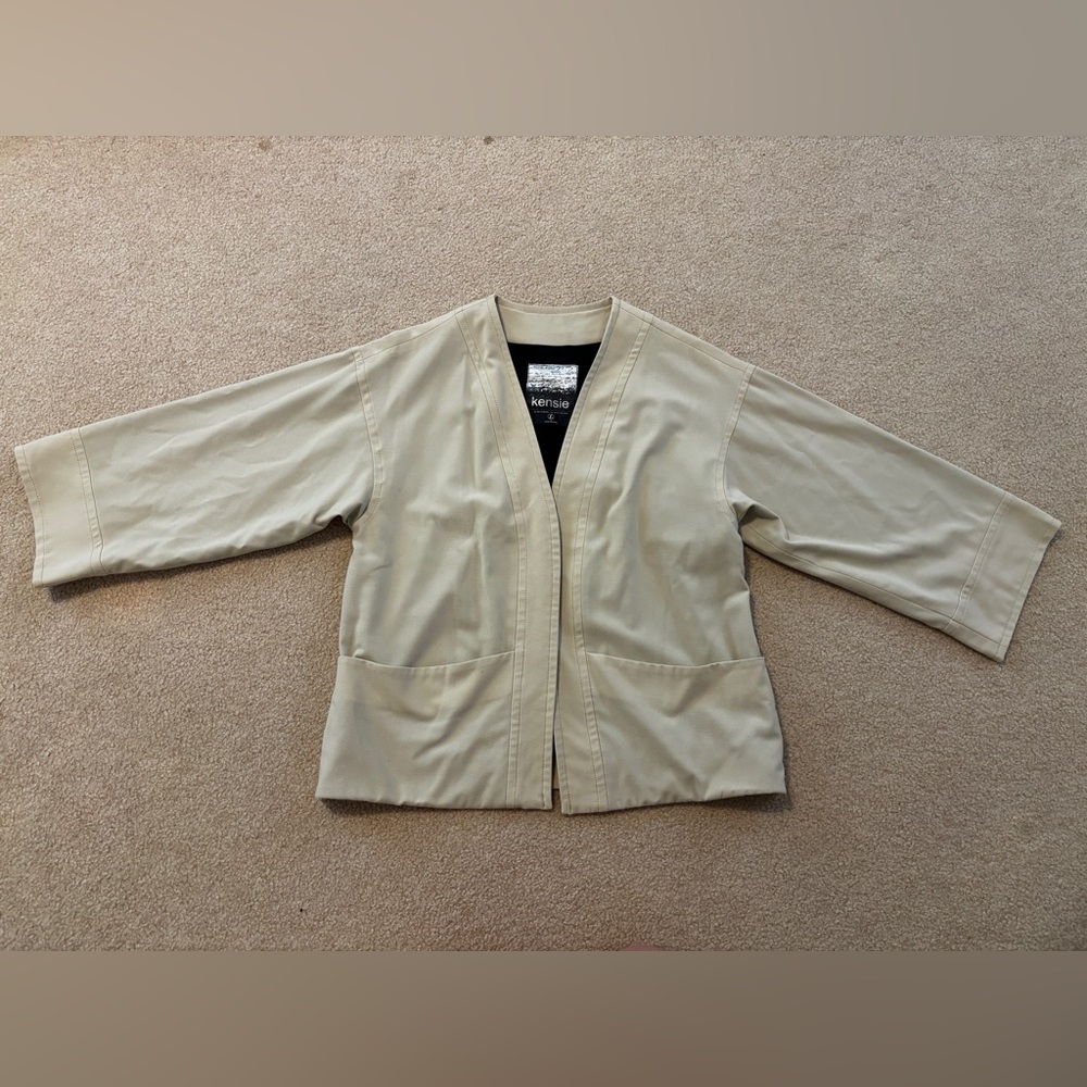 Kensie Light Beige Jacket Size Large